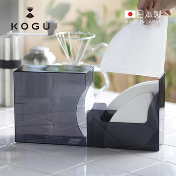 日本下村KOGU 日製分隔式咖啡濾紙收納盒(透黑)