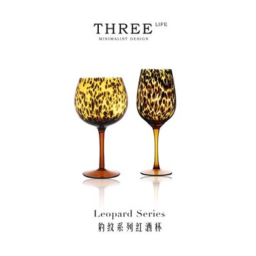 Tlife·Leopard·酒具高腳杯玳瑁中古葡萄酒杯紅酒杯家用  | 豹紋