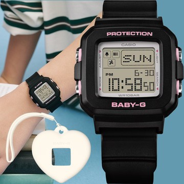 CASIO 卡西歐 BABY-G+PLUS 愛心錶殼吊飾套組 電子錶 女錶 手錶(BGD-10KH-1)
