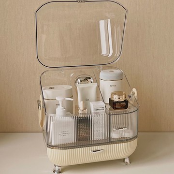 化妝品收納盒面膜粉餅分層整理大容量透明桌面護膚品梳妝臺置物架