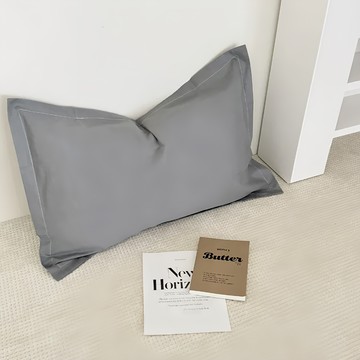 HOOM 禾慕生活 2個 48 x 74cm 子午灰 水洗棉枕頭套組  1組