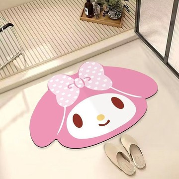 💕庫洛米地墊 吸水地墊 硅藻土地墊 防滑地墊 美樂蒂軟硅藻泥浴室地墊 卡通衛生間進門防滑墊 廁所速幹腳墊 美樂蒂地墊
