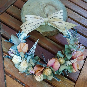 收藏季節的美好 乾燥花環 生日或節日心意花禮|可自取