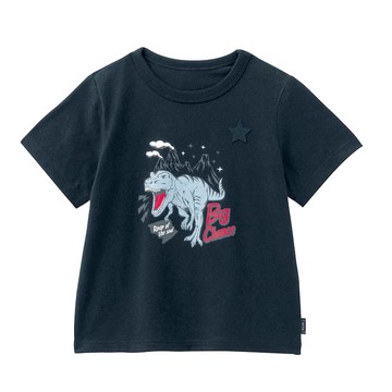 日本千趣會 - GITA 純棉印花短袖上衣-暴龍奔跑-黑