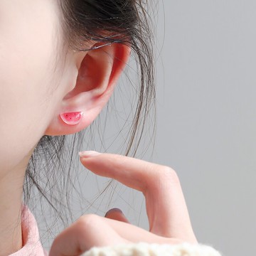 925純銀西瓜耳釘女夏天水果耳環年新款潮小眾簡約養耳洞耳飾