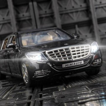 建元3221A仿真合金車模擺件加長版商務轎車男孩回力聲光玩具禮物