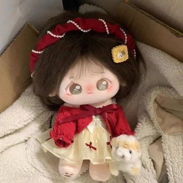 臺灣出貨 20cm娃衣 貓嶼物語新春拜年服 過年娃衣 新年娃衣 無屬性娃衣 20cm棉花娃娃衣服 原創紅色新年套裝