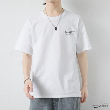 ✨限時惠購⚡ 男士短袖 純棉 短袖 T恤 男 圓領 寬鬆 潮牌 印花 克萊因藍 涼感 夏季 上衣 夏季上衣 純棉短袖
