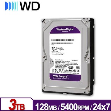 WD 紫標 3TB 3.5吋 監控系統硬碟 WD34PURZ