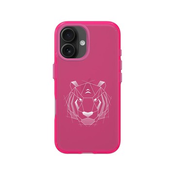 iPhone 16 Clear 粉漾桃 - Animal Silhouette / 動物剪影 - 幾何-動物系列/虎