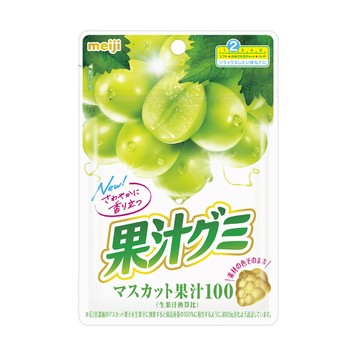 [家速配]明治 果汁QQ軟糖-麝香葡萄口味 54g