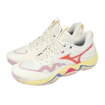 Mizuno 美津濃 排球鞋 Wave Momentum Elite 男鞋 女鞋 白 橘 緩震 V1GA2512-61