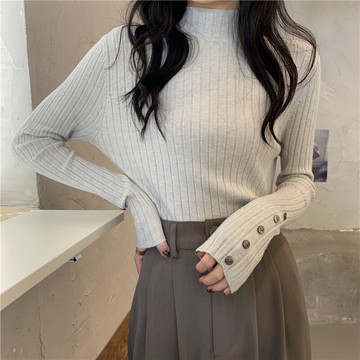 半高領毛衣女秋冬2021年新款風衣內搭打底衫洋氣修身中領針織上衣