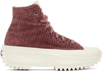 Converse 酒红色 Run Star Hike 高帮运动鞋