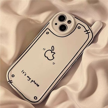 適用蘋果16promax手機殼簡約大哥大手繪iPhone15硅膠14防摔13/12  【鑫弘數碼音像】鑫弘-3C數碼