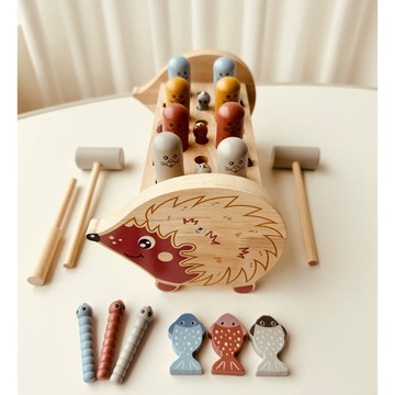 打地鼠兒童玩具 木質磁性釣魚抓蟲 早教益智玩具 寶寶專注力手眼協調訓練玩具