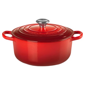 LE CREUSET 琺瑯鑄鐵鍋 22cm 櫻桃紅 雙耳圓鍋 燉鍋 湯鍋  1個