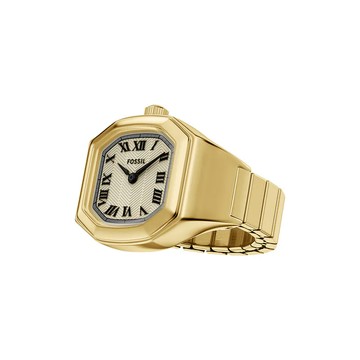 【FOSSIL】限時9折↘Harlow Watch Ring 永恆八芒錶戒 金色不鏽鋼錶帶 16 MM ES5446