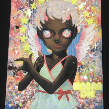 夏季潮牌印花寬松圓領短袖青年下田光t恤可愛卡通小黑人半袖男女