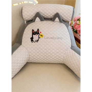 冰豆豆床頭軟包大靠背沙發靠墊枕頭床上看書床靠護腰墊灰色抱枕夏