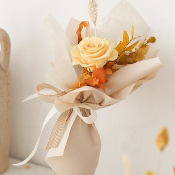 【ELLESHOP】520禮物、情人節禮物、告白禮物 ❤️ 白色花藝-奶油玫瑰永生花禮-單朵