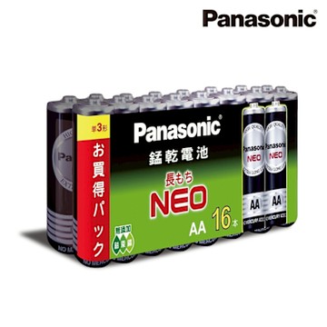 Panasonic NEO 黑色錳乾電池 碳鋅電池3號/4號-16入組