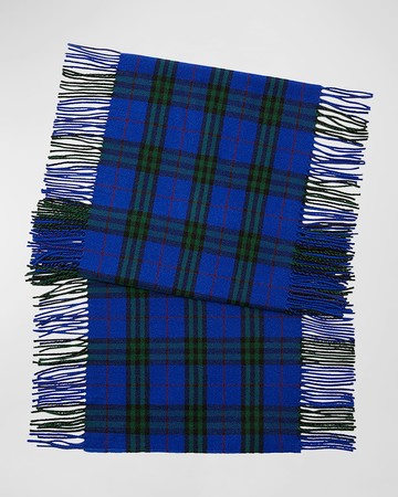 Men's Cashmere Check Rectangle Scarf