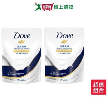 多芬滋養柔膚沐浴露滋養柔嫩補充包580ml x 2入【愛買】