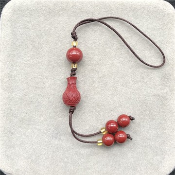 紫金砂朱砂寶瓶玉凈瓶手機鏈包掛鑰匙扣 飾品掛件