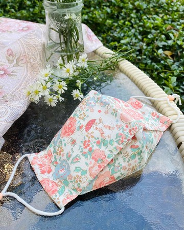 Ribbit Garden 面膜 - 手工製作 4 層 100% 雙紗棉