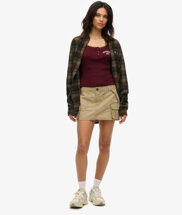 Superdry Women's Women's Utility Parachute Skirt Brown / Stone Wash Taupe Brown - Size: 8 Size: 4