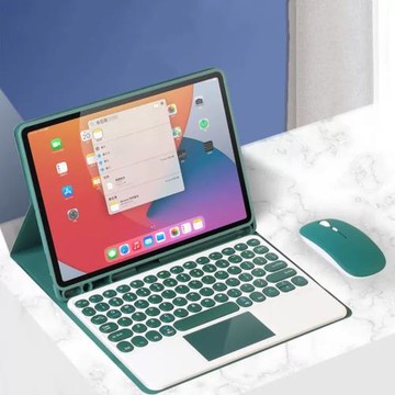 適用iPad10皮套Air11保護套10.2藍牙妙觸控圓鍵盤iPad11筆槽殼套