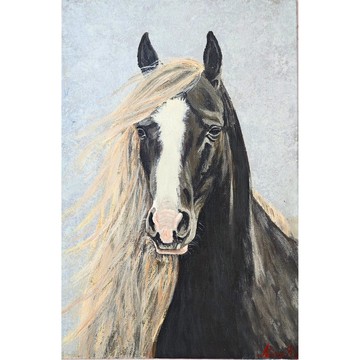 馬繪畫動物肖像原創藝術手繪藝術品由 RinaArtSK 創作