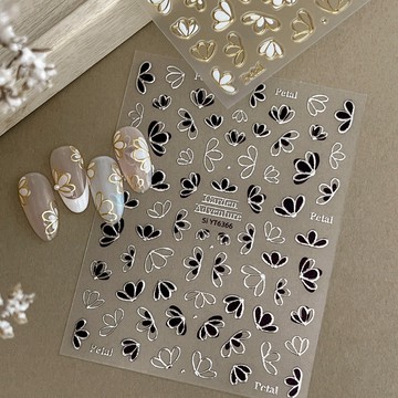 立體燙金花瓣美甲貼紙 凝膠美甲飾品 指甲貼紙 穿戴甲裝飾 浮雕美甲貼 花瓣美甲飾品 指甲彩繪DIY材料