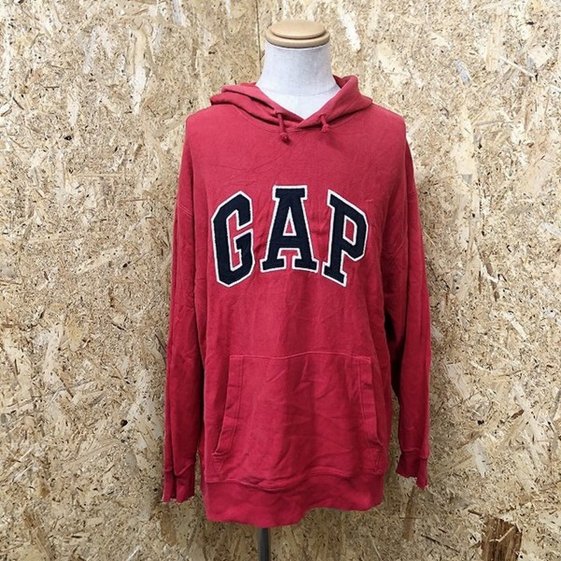Gap ギャップ M メンズ インポート古着 プルオーバースウェットパーカー 裏起毛 ビッグサイズ 長袖 ロゴ 綿 ポリエステル レッド 赤 通販 Lineポイント最大0 5 Get Lineショッピング