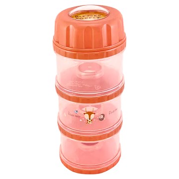 DOUBLEBEAR台灣晉億 三層外出分裝奶粉盒 - 祝福森林 輕巧無毒 70 CC  蘋果紅  1個