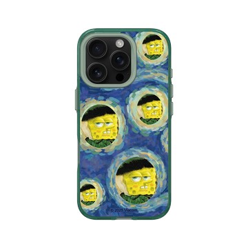 iPhone 16 Pro Clear 憂墨綠 - 海綿寶寶 SpongeBob - 名畫系列-厭世感