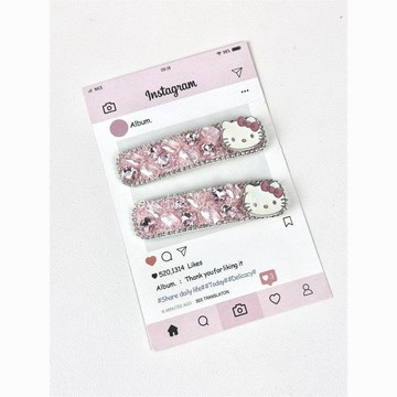 ✨元氣新品✨重工韓版爆閃kitty閃鑽流蘇髮夾甜美少女心可愛劉海碎髮側邊BB夾EKPR
