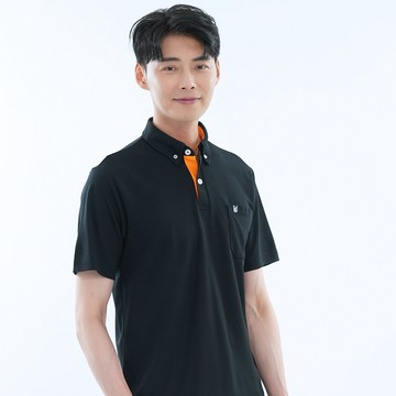 【遊遍天下】台灣現貨 男款抗UV防曬吸濕排汗速乾POLO衫 GS1041 黑色 台灣現貨