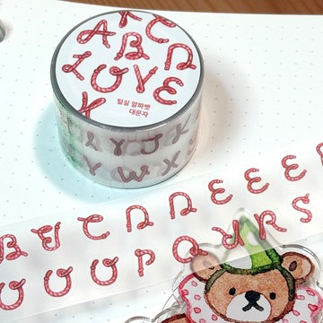 毛呢風格字母大寫PET無痕膠帶貼紙