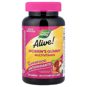 Nature's Way, Alive!® 女性複合維生素軟糖，混合漿果味，60 粒
