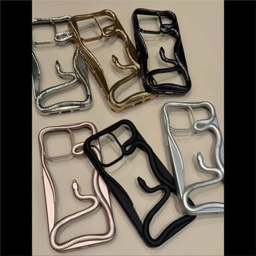 后勤高端&小眾創意個性鏤空小蛇新款個性適用于iphone16 pro max手機殼蘋果15/14/13/12硅膠防摔全包創意簡約