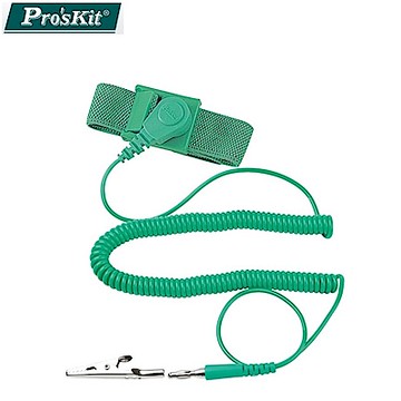 台灣ProsKit寶工防靜電可調式壓扣鬆緊帶型手環8PK-611D(接地線長10呎/3米/3M;採用導電紗編織)