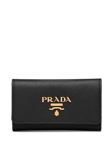 Prada - snap key case - women - Leather - One Size - Black