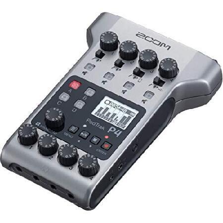 Zoom PodTrak P4 Portable Multitrack Podcast Recorder with 64GB Memory Card, Headphones ＆ Lavalier Microphone Bundle（並行輸入品）