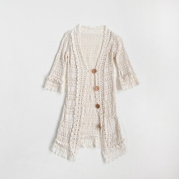 【蛋植物古著】晴空野餐鏤空針織古著罩衫