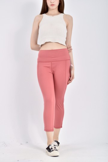 (L) brisas高腰運動瑜珈橘色長褲