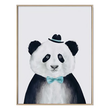 藍領結的貓熊 裝飾畫 30 x 40cm 金色框