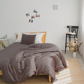 LAZYDAY BEDDING 小日常寢居 300織天絲雙人被枕套 - 摩卡咖  被子 + 枕套組  6 x 7尺