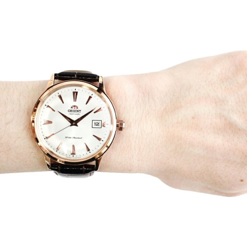 ORIENT オリエント 腕時計 時計 メンズ メカニカル オートマチック 自動巻き ステンレス レザー ダークブラウン ピンクゴールド ホワイト  FAC00002W 1年保証 | LINEショッピング